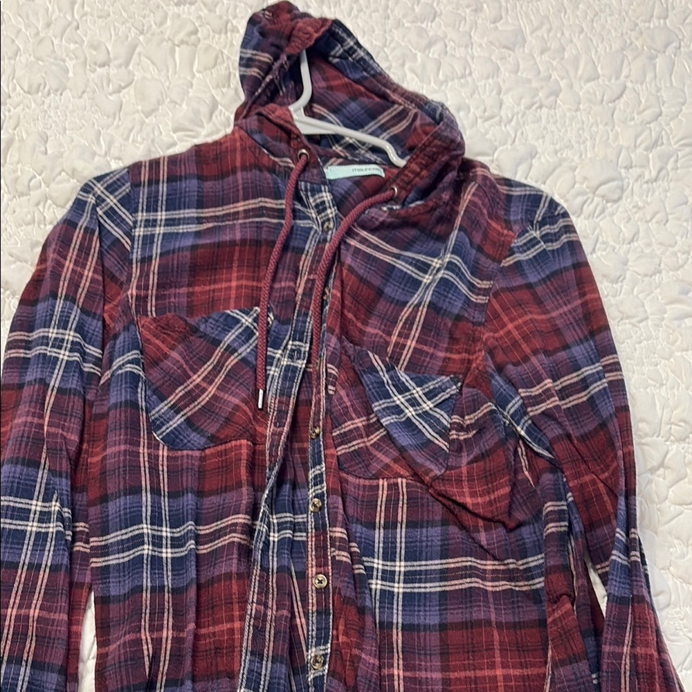 Maurices Red and Blue Plaid Jacket